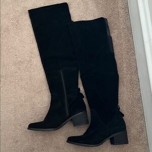 Black Suede Over the Knee Steve Madden Boots